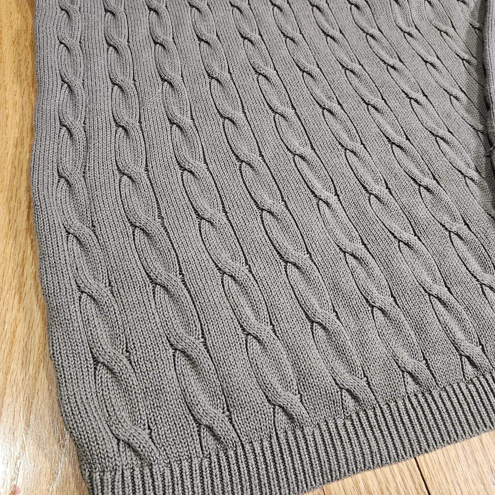 Vtg Banana Republic Mens 80% Pima Cotton/20% Wool Taupe Gray Sweater, Tall XL